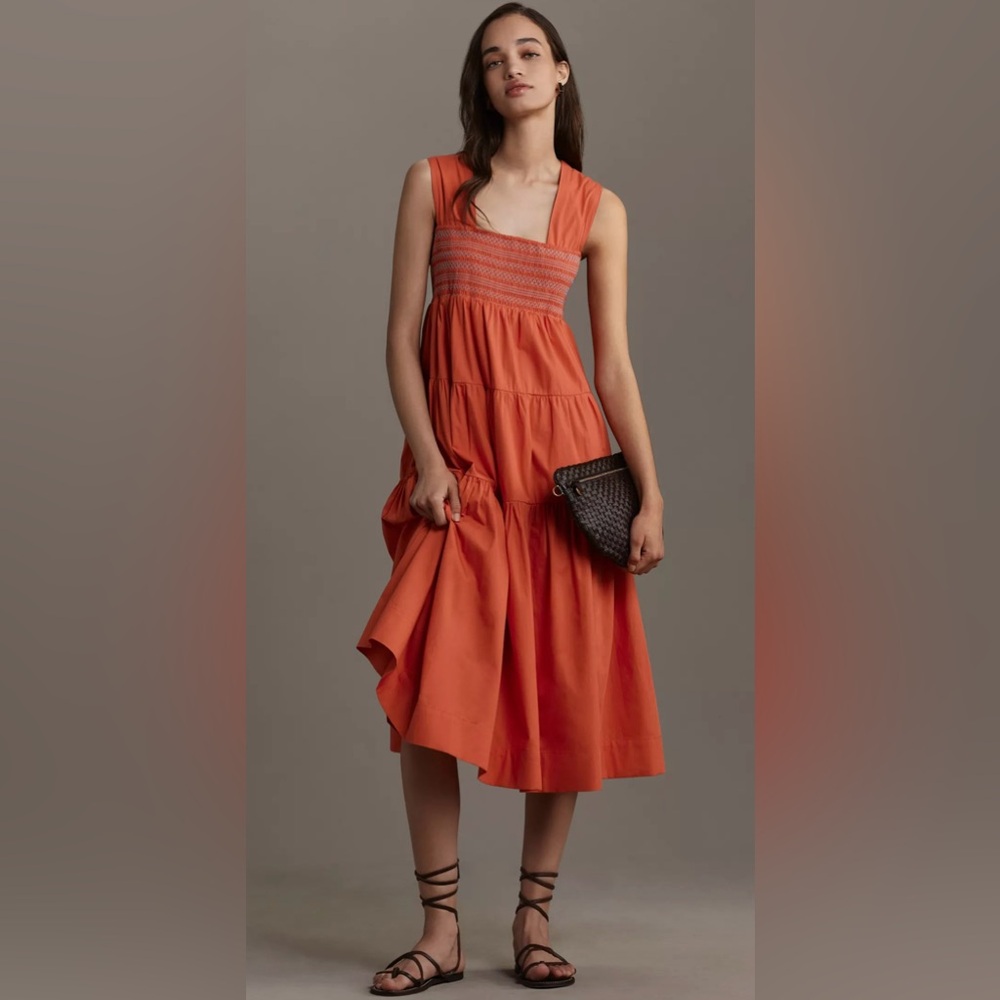 Anthropologie the helena square neck tiered midi dress - Picture 4 of 4